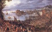 BRUEGHEL, Jan the Elder The Large Fishmarket oil